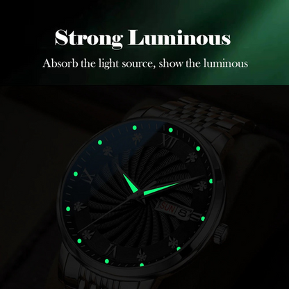 Men's Fashion Quartz Watches Ultra Thin Stainless Steel Men s Watch Luxury Men Diamond Calendar Watch Waterproof Luminous Wrist Watch
