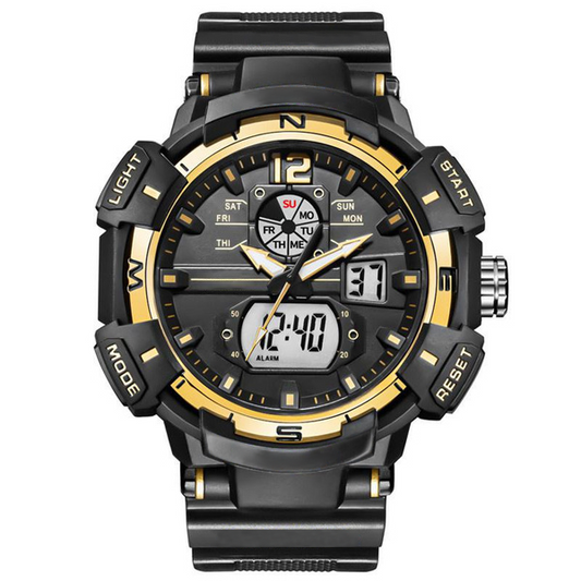 Men's Watch Fashion SMAEL8045 Brand Men Sport Watch Dual Display Analog Digital LED Electronic Quartz-Watches Man Waterproof Swimming Wrist Watches Male