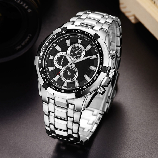 Mens Watches Quartz Waterproof Stainless Steel Men Wristwatch